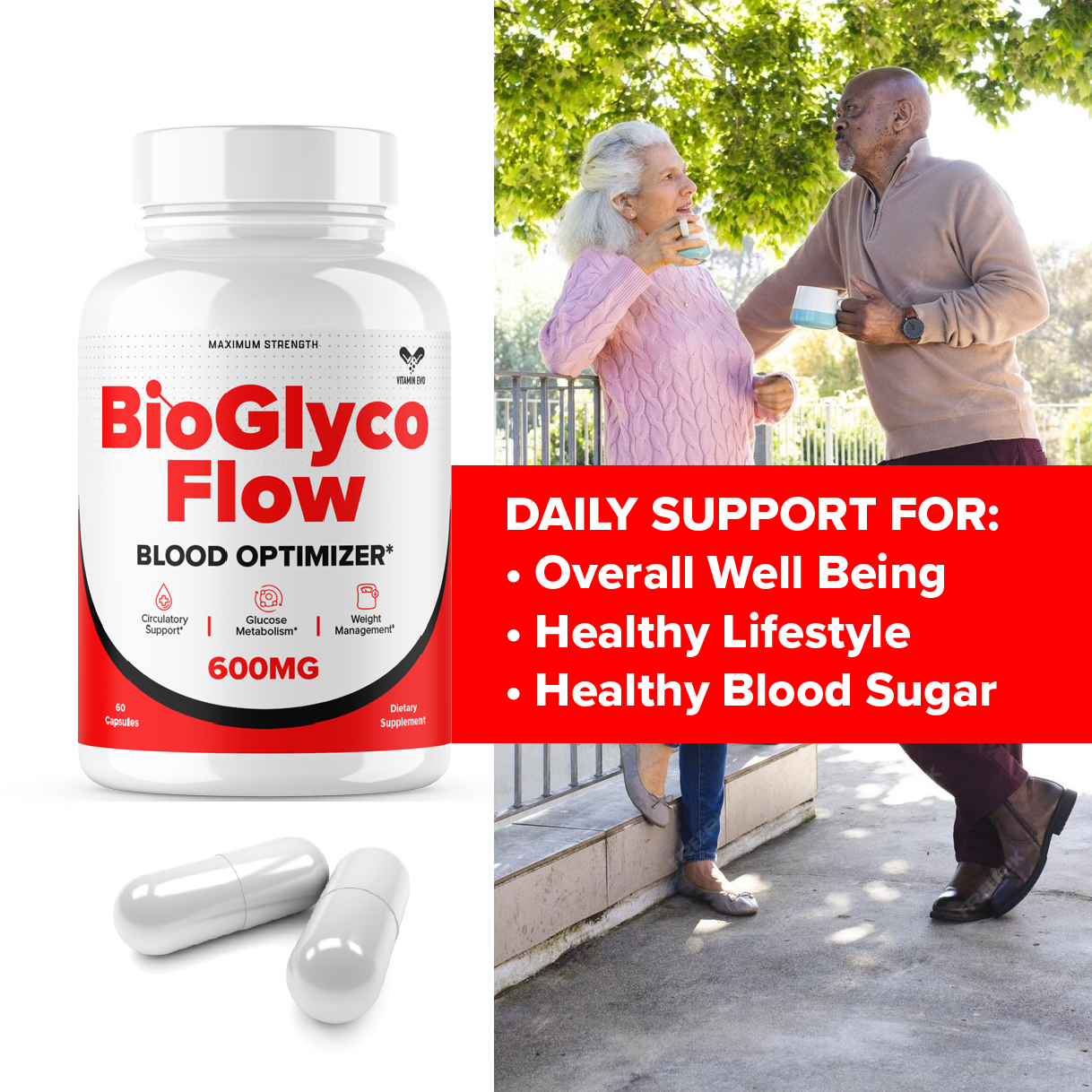 BioGlyco Flow Pills Advanced Formula Maximum Strength Support (60 Capsules)