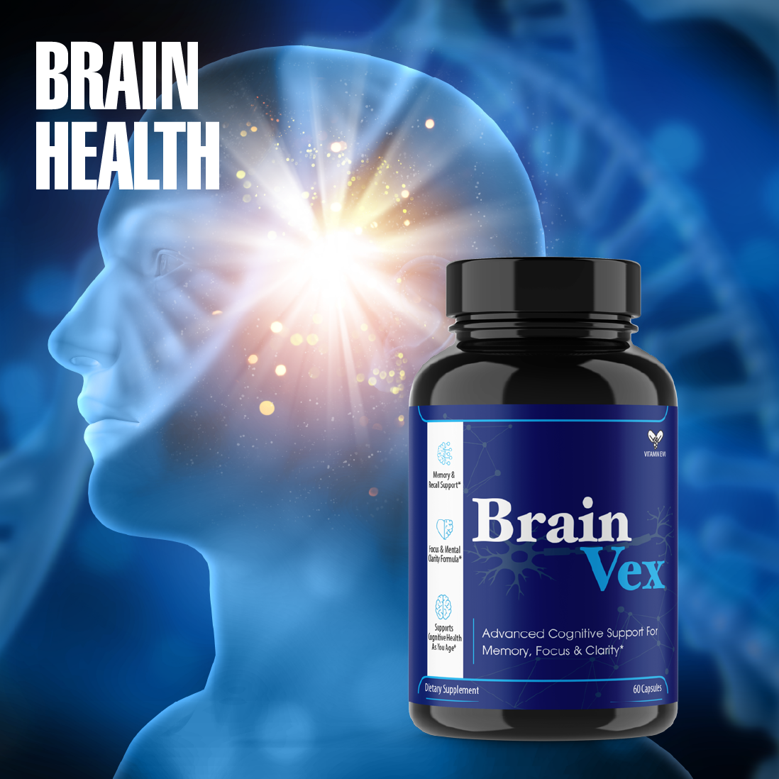 Brainvex Pills Advanced Memory and Focus Support Brain Vex (60 Capsules)