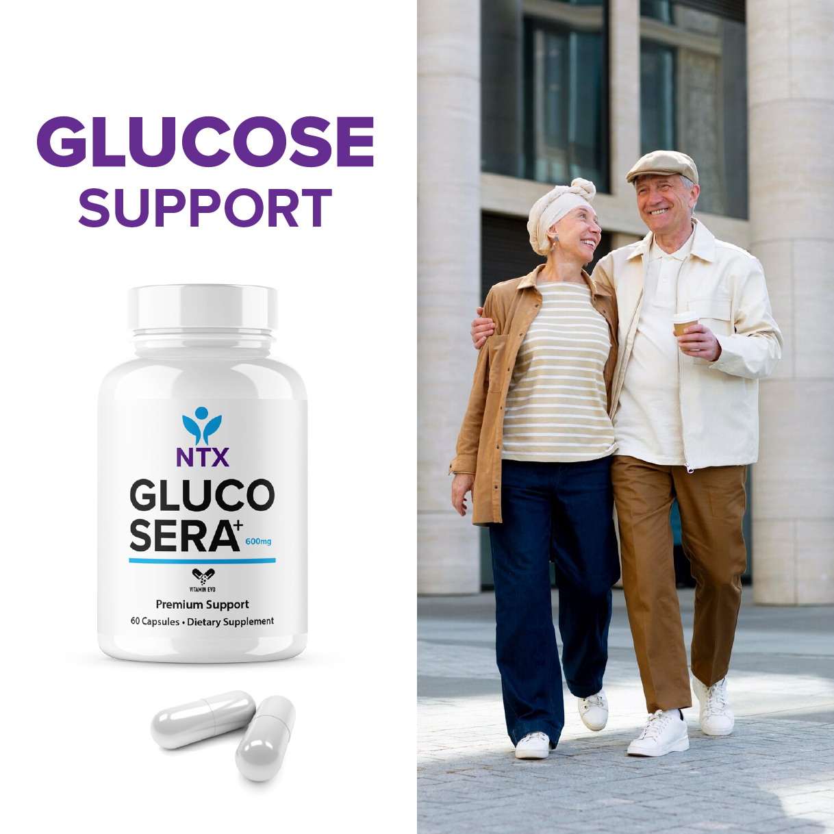 Gluco Sera+ Care Pills Advanced Formula Maximum Strength Support (60 Capsules)