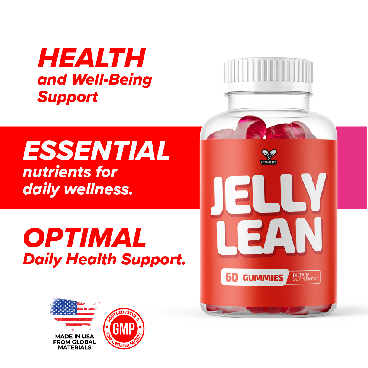 Jelly Lean Weight Management Support Gummies Advanced JellyLean (60 Gummies)