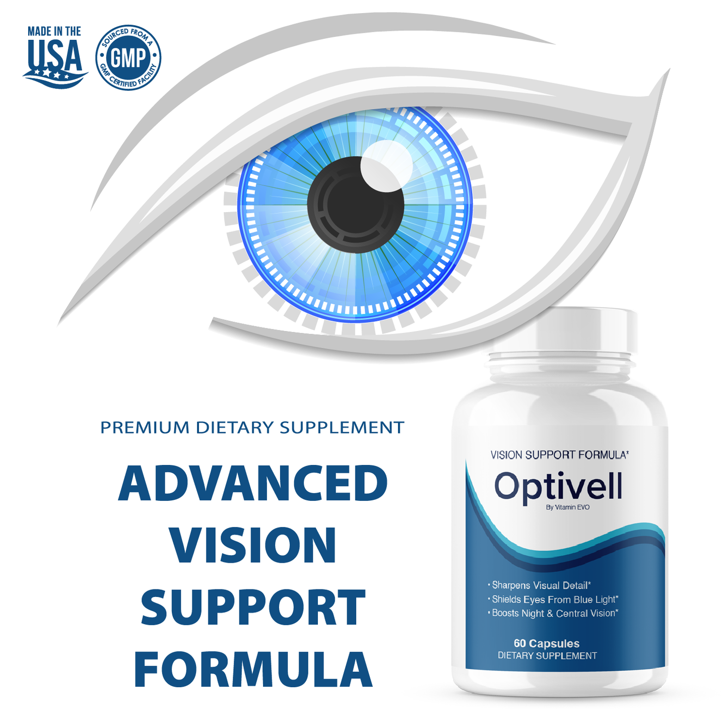 Optivell Pills Advanced Daily Vision Support (60 Capsules)