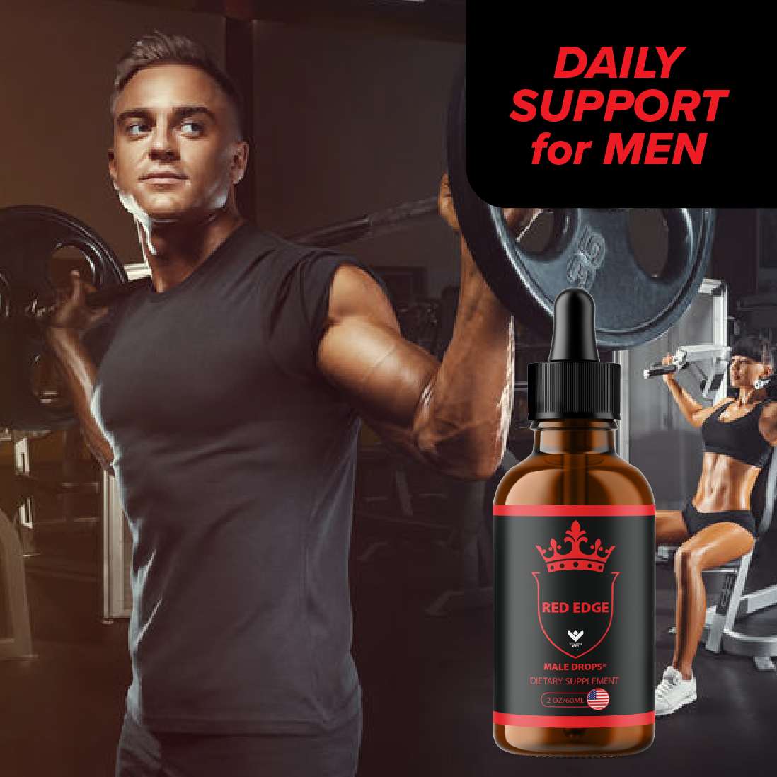 Red Edge Men Drops Advanced Formula Male Support (30 Day Supply)